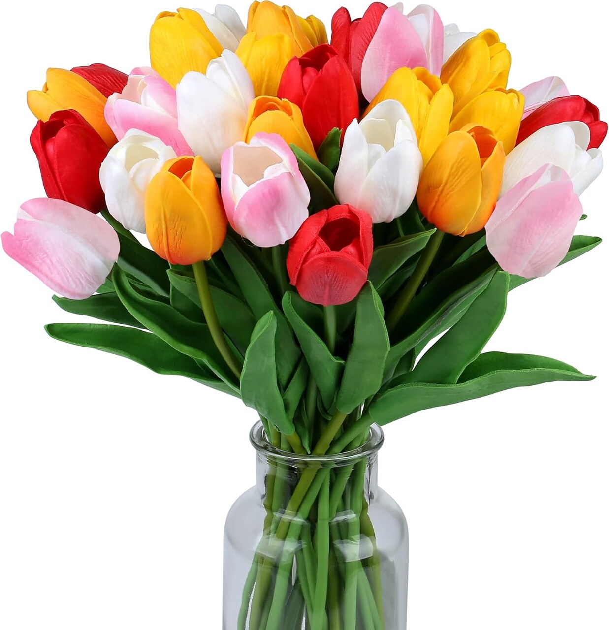 15 Pcs Real Touch Artificial Tulips – 14" PU Faux Flowers for Home, Wedding, Easter & Mother's Day (Assorted Colors, 5)
